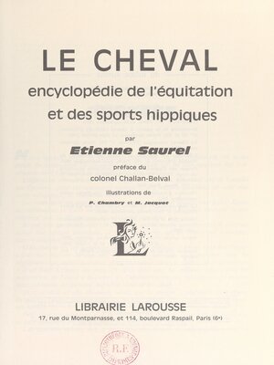 cover image of Le cheval